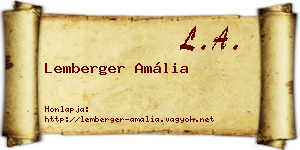 Lemberger Amália névjegykártya
